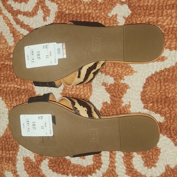 Nwt-UGG Women's Kenleigh Slide Tiger Stripes Sandal size 8.5 - Picture 4 of 13